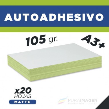 Papel Foto Autoadhesivo - 105 gr. Matte A3+ (x20)