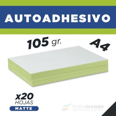 Papel Foto Autoadhesivo - 105 gr. Matte A4 (x20)