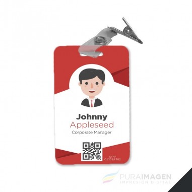 Credencial plástica con clip sublimable
