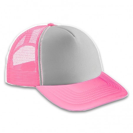 Gorra Trucker Adulto Rosa - Frente Blanco Gorra Trucker Adulto Rosa - Frente Blanco