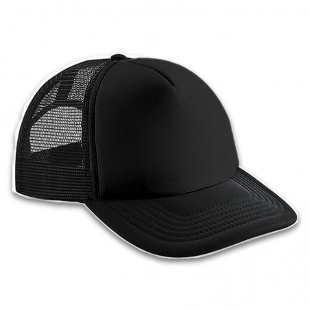 Gorra Trucker Adulto Negra - Frente Rojo Gorra Trucker Adulto Negra - Frente Rojo