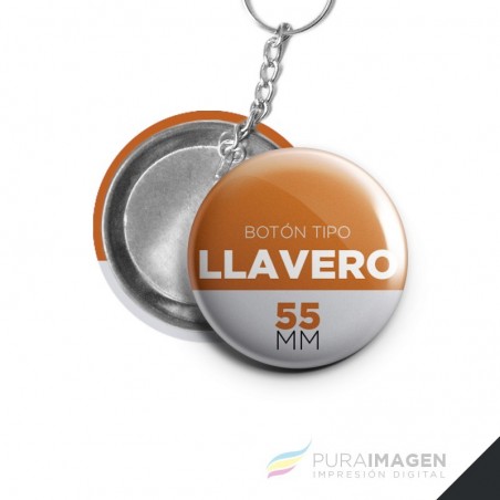 Llavero 55 mm (Pack 50 unid.) - Tipo Botón/Pin