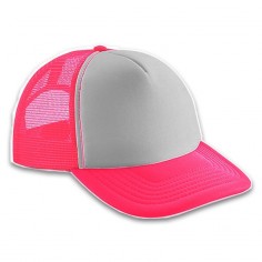 Gorra Trucker Adulto Fuccia - Frente Blanco