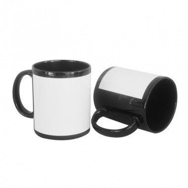 Taza Cerámica Negra frente Blanco Orca