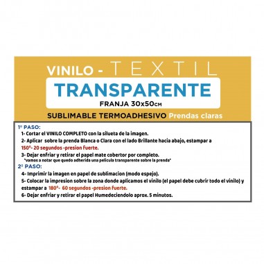 Vinilo textil sublimable Sin Soporte - 31x51cm