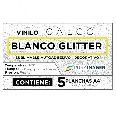 Calco Blanco Glitter - Vinilo autoadhesivo
