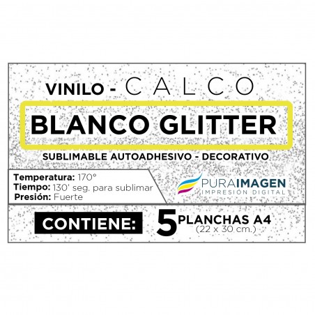 Calco Blanco Glitter - Vinilo autoadhesivo Calco Blanco Glitter - Vinilo autoadhesivo
