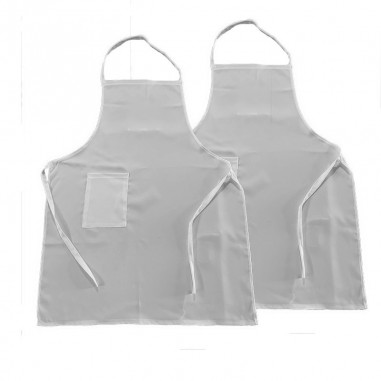 2 uds delantal de cocina blanco delantal de estilo largo delantal blanco  sin mangas delantal de cocina impermeable ShuxiuWang 9024715429551