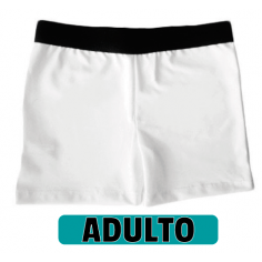 Boxer de adulto blanco 100% poliester con elástico negro...