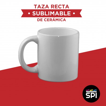 Taza recta blanca de cerámica Nacional AA / para Sublimar