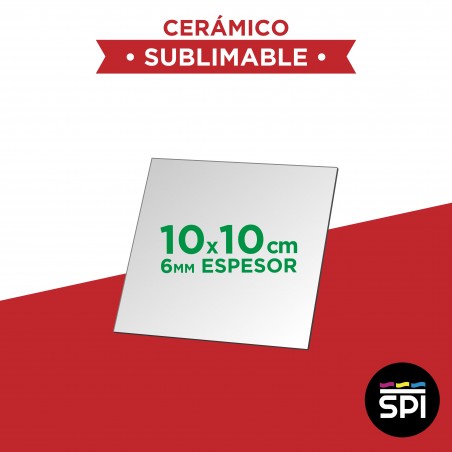 12 Cerámicos / Azulejos 10x10 cm Sublimable / 6mm espesor - Cerámica SPI