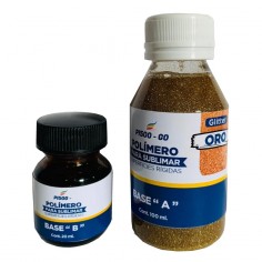 Polimero para Sublimar Rígidos Efecto Glitter Oro x120ml