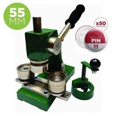 Máquina Botones Publicitarios de 55 mm Completa - Tipo Botón/Pin