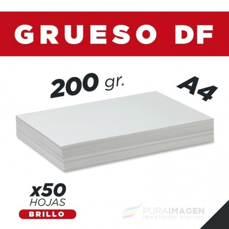 Resma de 50 Hojas A4 Brillo / 200gr. / Doble Faz / Papel Fotográfico Grueso