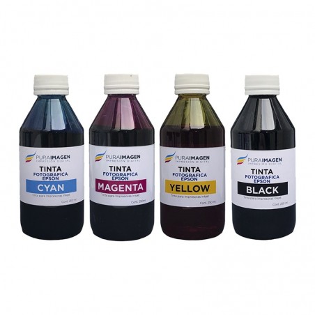 Pack de 4 Tintas Fotográficas Premium (CMYK) x1Lt / Impresoras Inkjet