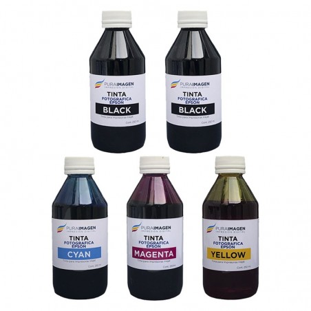 Pack de 5 Tintas Fotográficas Premium (CMYK) x1,25Lts / Impresoras Inkjet