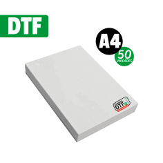 Pack de 50 Láminas A4 para DTF. Films PET