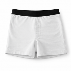 Boxer de adulto blanco 100% poliester con elástico negro...