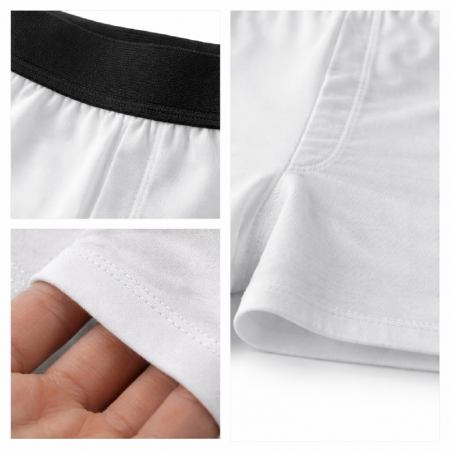 Boxer de adulto blanco 100% poliester con elástico negro / para Sublimar