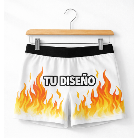 Boxer de adulto blanco 100% poliester con elástico negro / para Sublimar