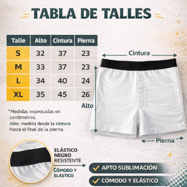 Boxer de adulto blanco 100% poliester con...