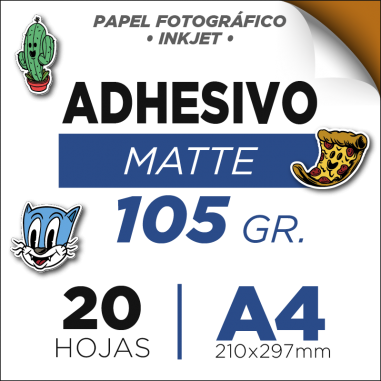 Resma de 20 Hojas Autoadhesivas A4 Mate /...