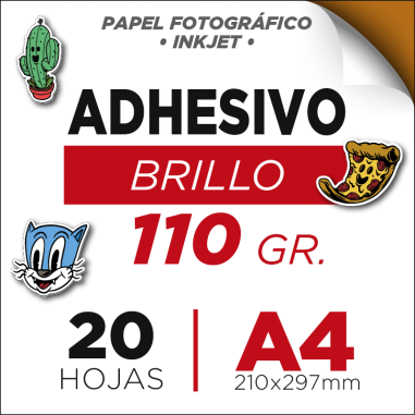 Resma de 20 Hojas Autoadhesivas A4 Brillo /...